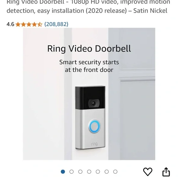 Ring Video Doorbell in Black and Silver - Picture 2 of 2
